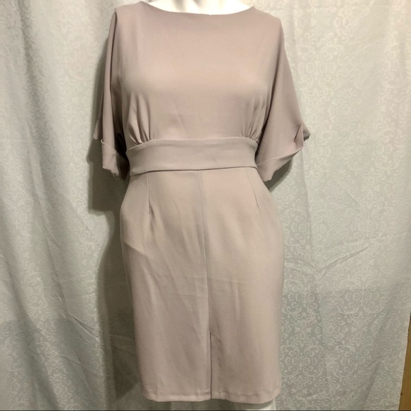 Closet Split Front Wiggle Dress Nude Pink Size - Picture 4 of 8